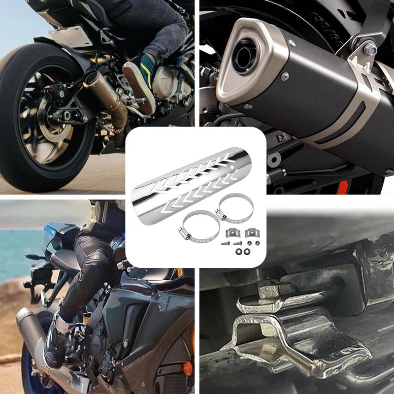 Motorcycle Heat Shield Anti-Scald Motorcycle Pipe Cover Abrasion-Proof Quick-Install Non-Slip Motorbike Accessories For Touring