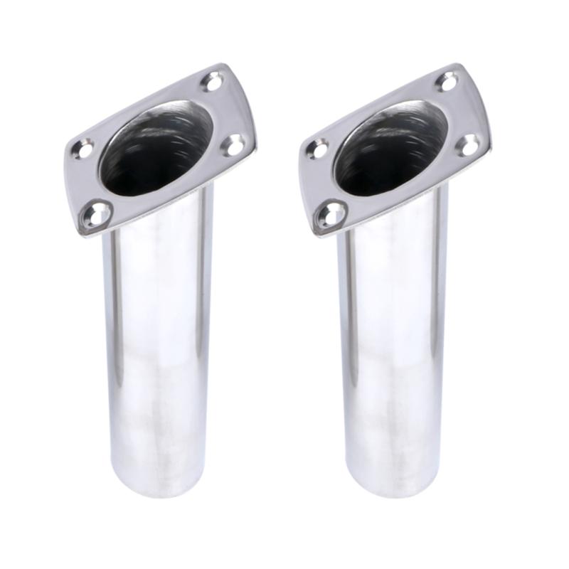 Boat Accessorie 2 Pieces Boat Fishing Flush Mount Rod Holder 316 Stainless Steel Fishing Tackle Tube Accessory 15° 90°