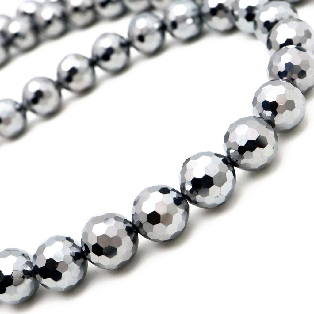 [GOLD STONE] Terahertz Ore Necklace, 8mm, Mirror Cut, Easy to Wear, Magnetic Type, 50cm Long