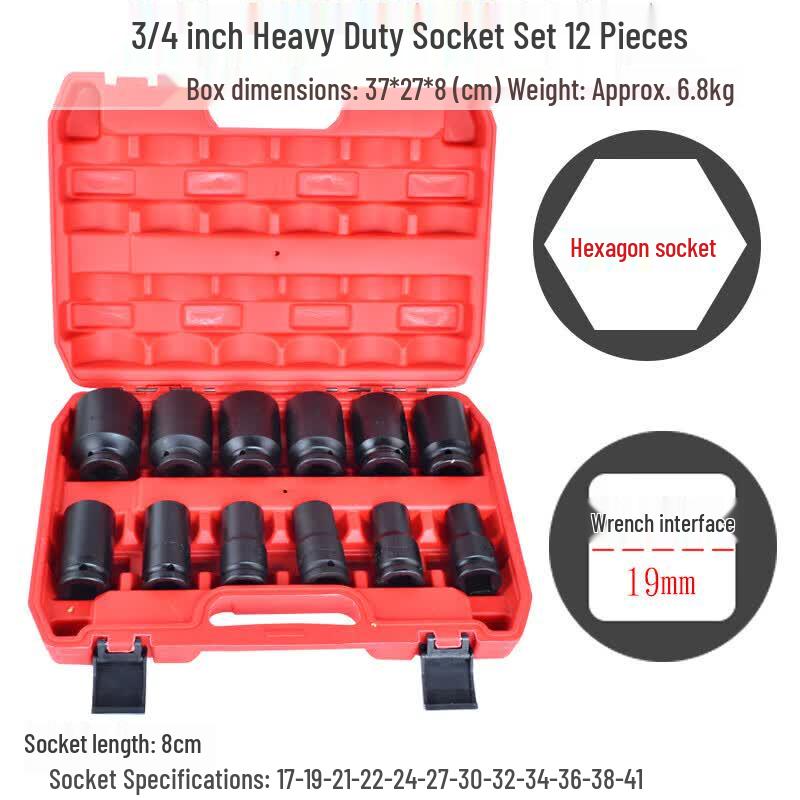 Xianming Heavy-Duty 3/4 Inch Impact Socket Set 3/4 inch drive