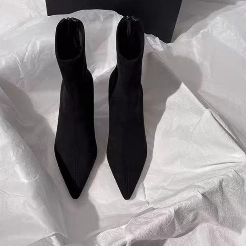 Fashion Fashion Women's Boots Sexy Pointed Toe High Heel Boots Suede Casual Booties Slim Fit Elastic Boot Temperament Women Boots Botas