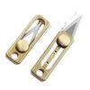 Brass Mini EDC Keychain Knife Pendant - Creative Push-Pull Box Cutter
