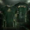Men's Casual Soccer Jersey Short Sleeve Top Featuring Mexico Themed Graphic Print Lightweight Breathable Fabric Comfortable Fit