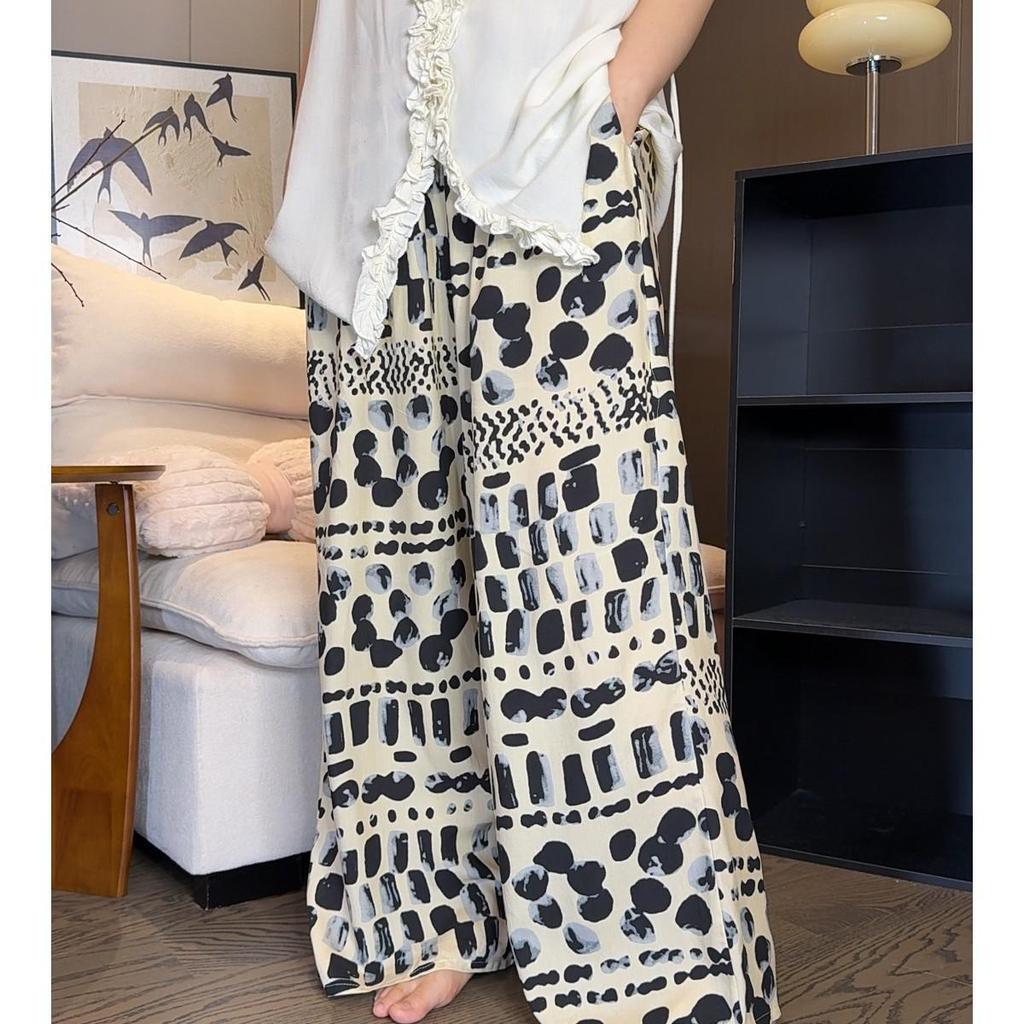 Versatile Summer Wide-Leg Cotton Silk Pants