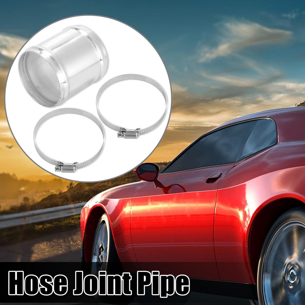 X AUTOHAUX Schlauchverbinderrohr-Set mit 2 Schellen Aluminiumlegierung 70 mm Außendurchmesser 76 mm Länge