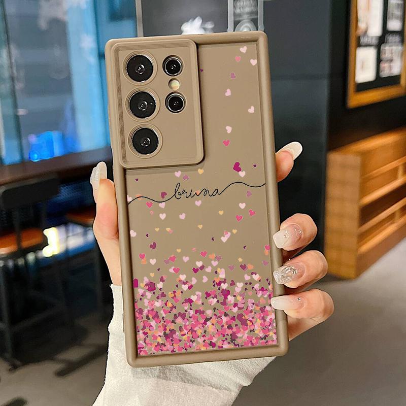 

Для Samsung S24 FE S23 Plus S22 Ultra S21 FE S20 A54 A52 A34 A15 A14 чехол для телефона с рисунком в виде маленького сердца с рисунком из мягкого силикона, противоударный чехол Samsung S24 FE кофейный