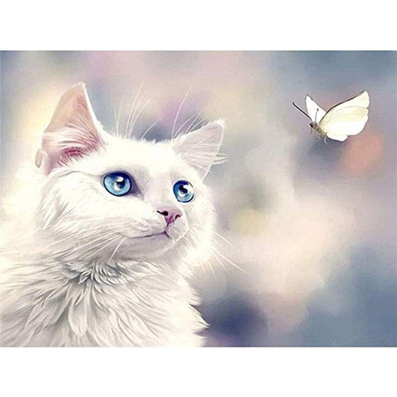 Diamond Painting Full Round Drill Diamond Embroidery Cat Animal Cross Stitch Mosaic Diy Crafts Home Decor Gift Kit