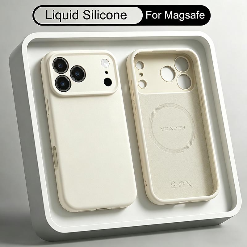 Magnetische Flüssigsilikonhülle Für iPhone 17 Pro Max 16 Pro Max 15 14 13 17e 16e Funda Für Magsafe Kabelloses Laden Weiche Abdeckung