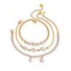 European American Non Fading Stainless Steel Charm Stackable Bracelet Zircon Trendy Women Light Luxury High End Anniversary