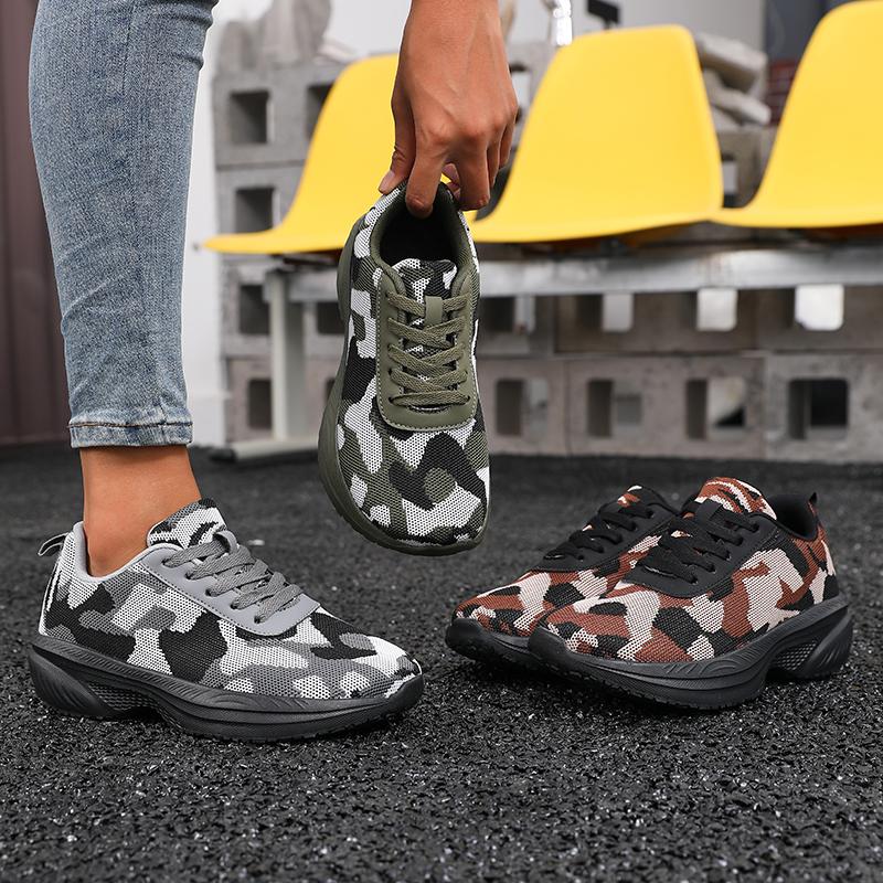 Women'S Camouflage Wide Toe Shoes Big Toe Friendly Sneakers Dirt Resistant Special Training Work Shoes Breathable Women'S Shoes