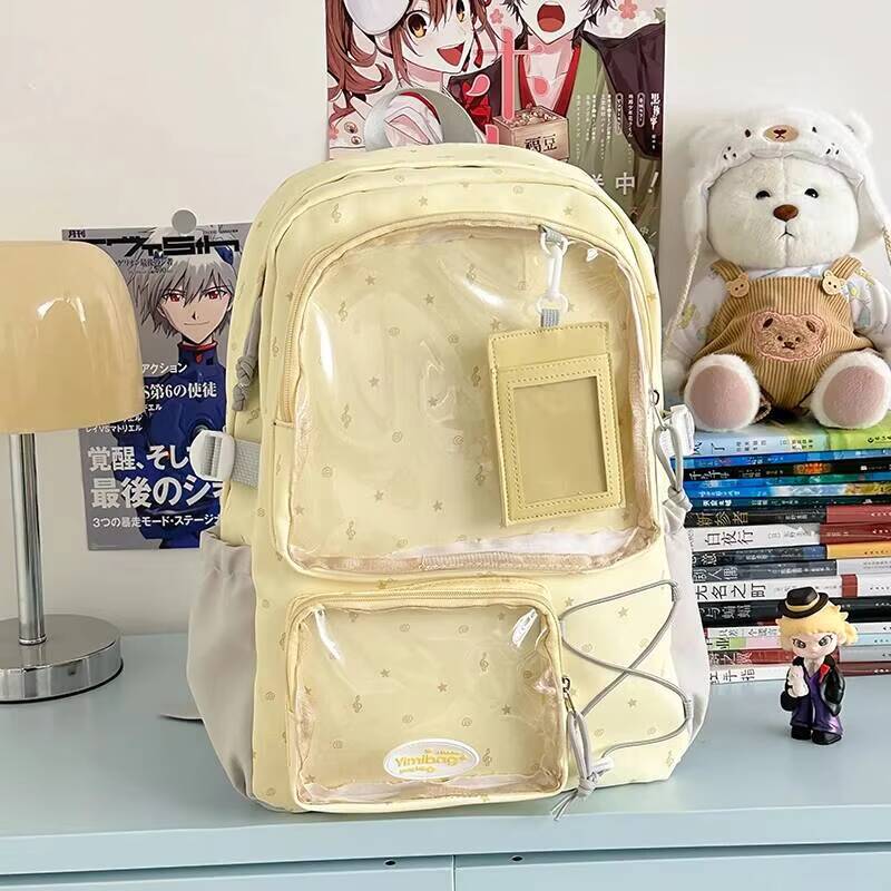 New Y2K Cute Ita Backpack Large Capacity Commute Rucksack Girl Transparent DIY Display Knapsack Outdoor Fashion Travel Schoolbag
