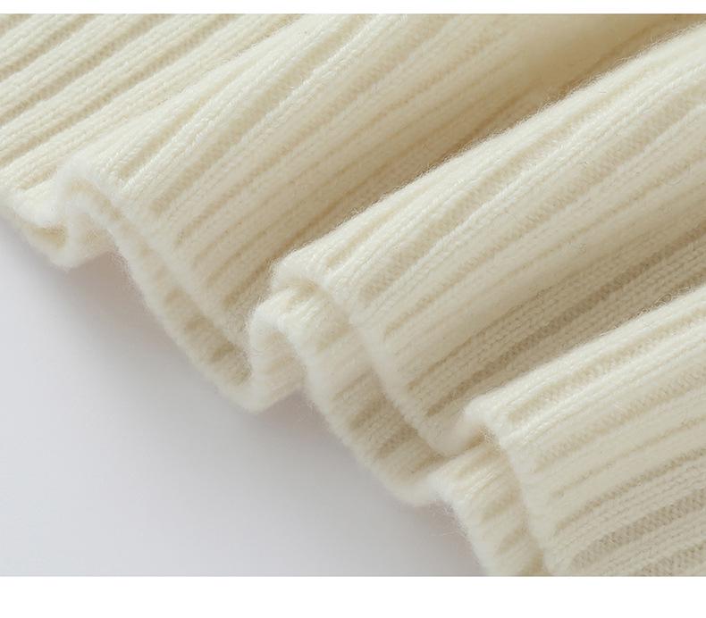 Women's 100% Pure Cashmere Fish Embroidery Sweater - Autumn/Winter Round Neck Knit Pullover, One Size