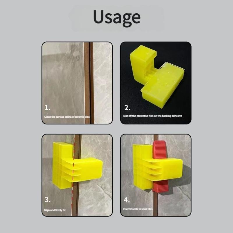 20pcs Precise Wall Tile Alignment Clips Tile Edge Fixer For Seamless Corner Leveling And Edge Positioning PP Build
