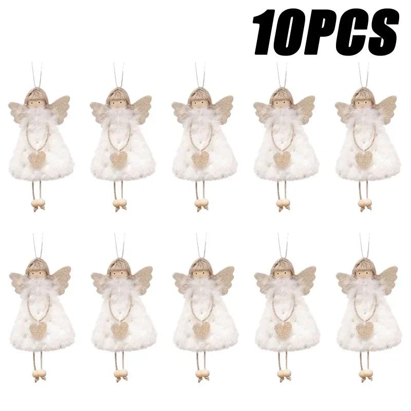 Christmas Hanging Angel Doll Pendant Plush Angel Ornaments Xmas Tree Decors for Wedding Birthday Party New Year Holiday Decor