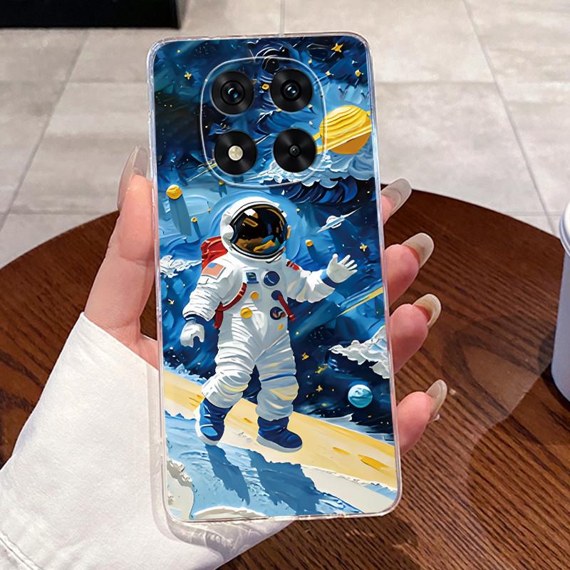 Cover For Xiaomi Poco X7 Case Luxury Aesthetic Cute Cat Fashion Astronaut Transparent Soft Silicone TPU Bumper Casing 24095PCADG