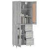 VidaXL Highboard Sonoma Grey 69.5x34x180 Cm Engineered Wood 3199927