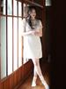 Laengaenlu Roselle Twist Mini Dress(Roselle)_Beige