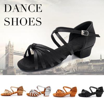 Child Girls Low Heel 3.5cm  Ballroom Dance Shoes for Women Girls Latin Salsa Dance Shoes