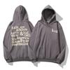 Kanye's Limited Edition Graffiti Loose Hooded Hoodie, INS Influencer Couple Couple Fleece-lined Hoodie Jacket