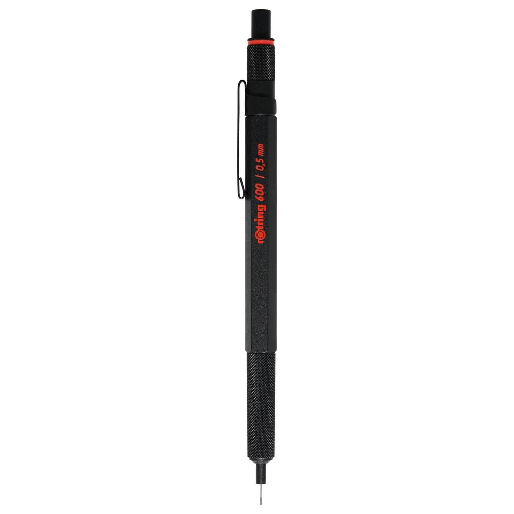 Rotring SHARP Mechanical Pencil mm 600 black Gift Box with Pen Pouch and Notebook with Shopper 1904443GB 0.5