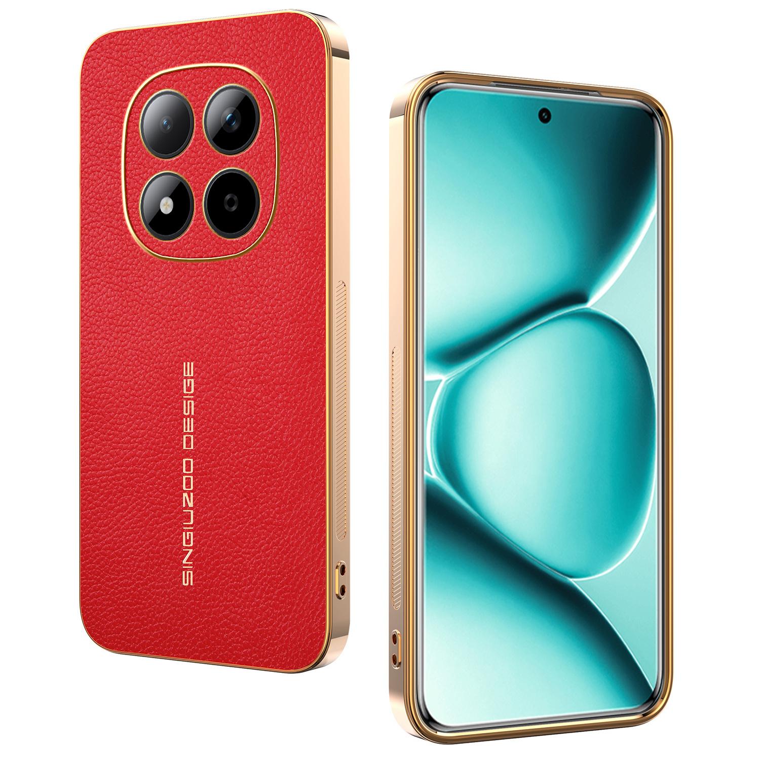 

Для Xiaomi Redmi Note 15 Pro 5G (Глобальный) Чехол Защита от царапин Текстура личи ТПУ Кожа PU Задняя крышка для телефона