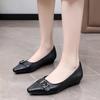 Fashion GKTINOO Autumn Spring Women Pumps Genuine Leather Shoes for Women Pointed Toe Low Heel Women Shoes Soft Buckle Female Shoes