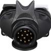 Car Euro Trailer PlugG Socket 13 To 7 Pin N & S Dual Socket Trailer Towbar Towing Socket 12V Electrical Connector Adapter