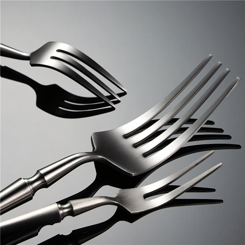 Slim Waist Handle Stainless Steel Cutlery Sets Western Tableware Knife Fork Spoon Tea Kitchen Accessories Hotel Table Service