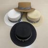 Delle Fashion Sense Pull Full British Flat Top Straw Hat 2025 Beach Sun Protection Visor Versatile Top Hat Striped Model