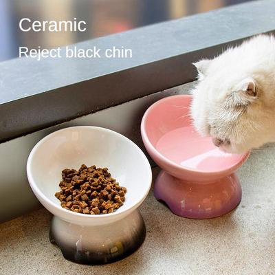 Cat Bowl Ceramic Pet Bowl High Foot To Protect The Cervical Spine Cat Rice Bowl Cat Water Bowl Dog Slant Bowl Dog Bowl Rice Bowl