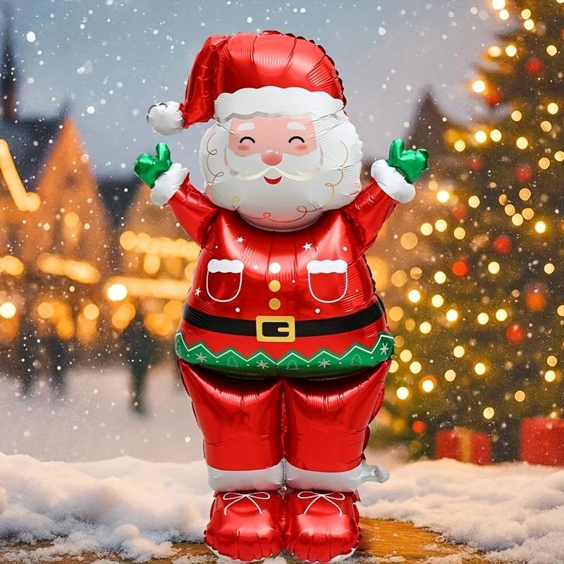 2pcs New Extra Large Standing Santa Claus Foil Balloon Christmas Holiday Party Decoration New Year Birthday Supplies Easter Gift