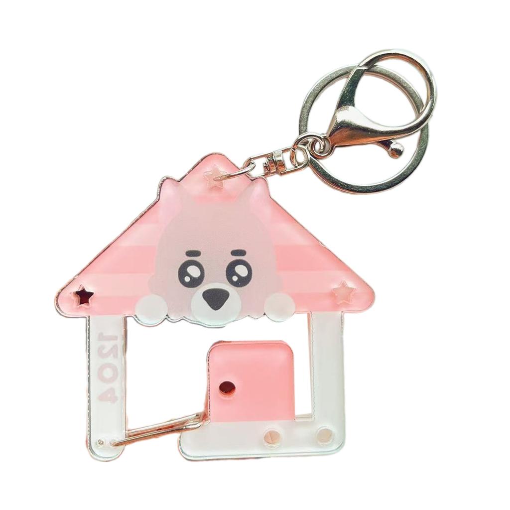 Lightweight Acrylic Pet Keychain Cartoon Character Carabiner Keyring Bag Pendant Accessories For Outdoor Enthusiasts