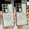 Animal Woman Girl Face Line Coque For Galaxy S26 Ultra Phone Case For Samsung S26 S25 S24 S23 S21 Ultra S20 FE S25 Plus 5G Cover