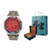 CASIO Men Liquid Crystal/Analog Dual Display Series 44mm Red Watch GA-2100-4A-
