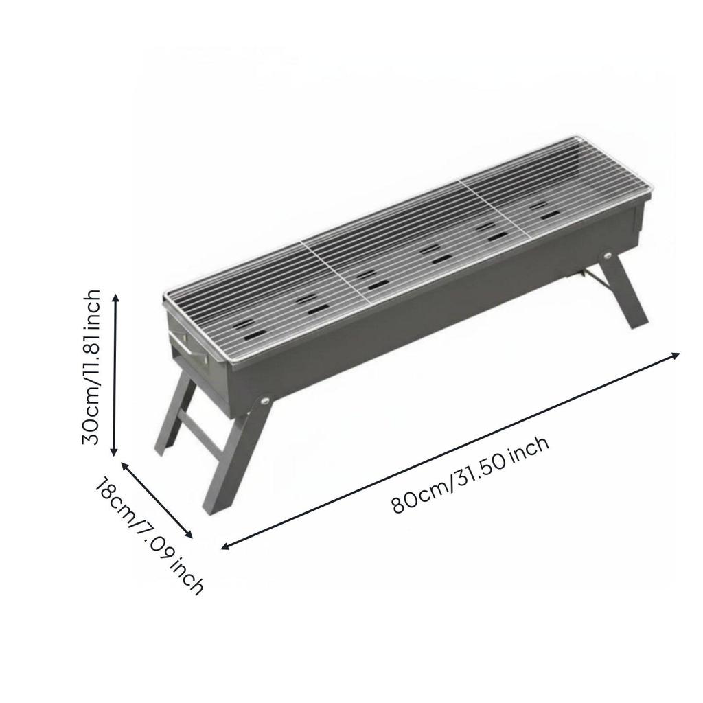 Long Rectangular Outdoor Grill Thickened Material Portable Briquette