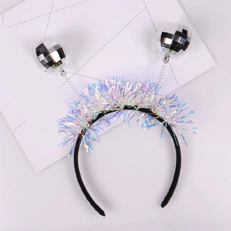 Reflective Mirror Ball Hairband Glittering Party Hair Ornament Cosplay Hairhoop For Concerts Costume Event Celebration
