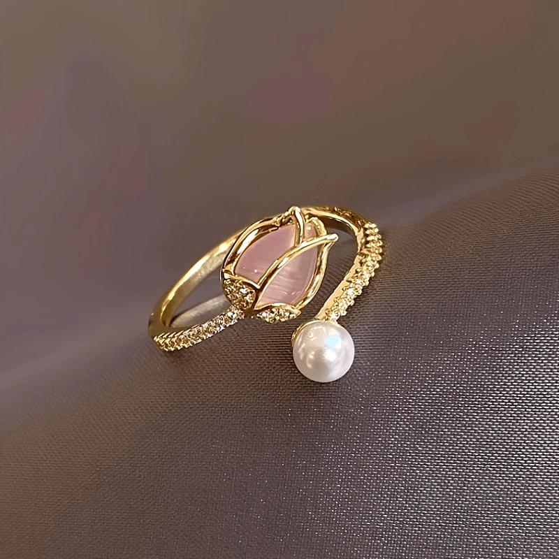 Tulip Bud Ring Fashion Niche Design Ring Ring Finger Jewelry Teenager, for Teenager, For Teenager