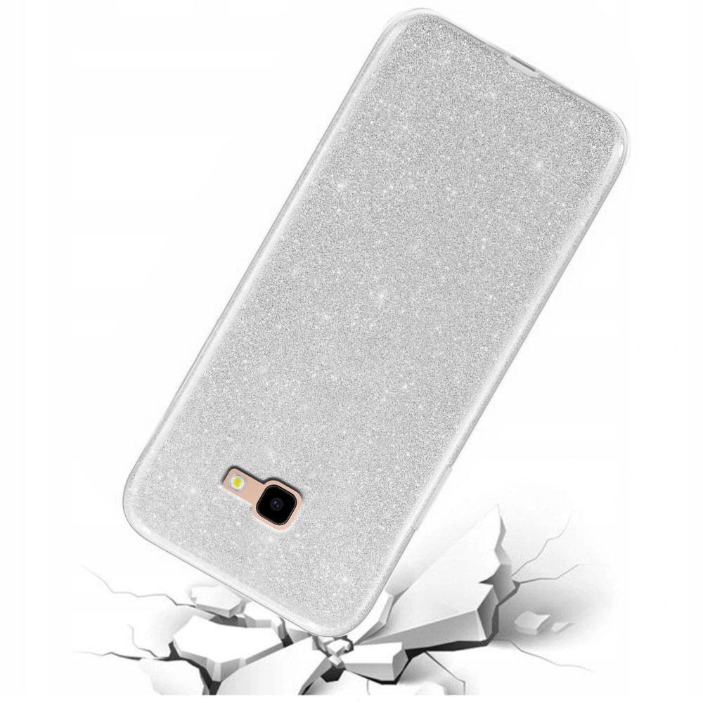 Glitter Case for Samsung Galaxy J4+ Plus, Silver