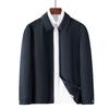 100% Cotton Men's Fashion Lapel Jacket - Perfect for Spring/Autumn Business Wear for Middle-Aged Leaders