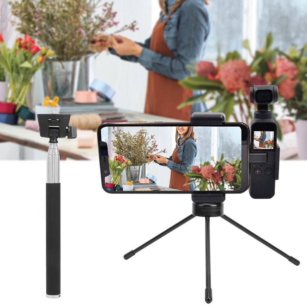 Professional Tripod Selfie Stick Mobile Phone Holder Support Mount Set Fit for OSMO Pocket