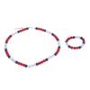 Baseball Necklace and Bracelet Set Glitter Baseball Beaded Necklace and Bracelet for Baseball Players Lovers