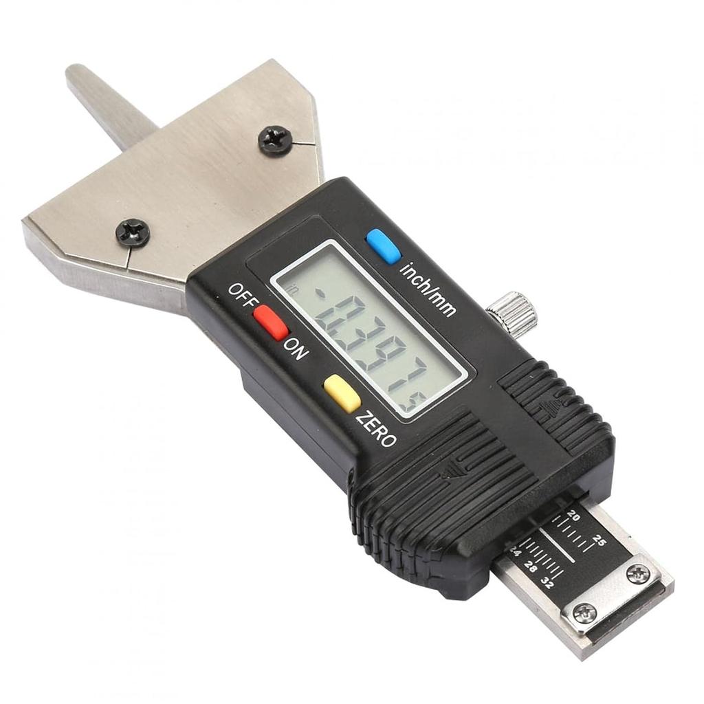 Depth Gauge, LCD Digital Tire Depth Gauge with Inch and MM Conversion of 0-25mm Checker Tire Tester Check Measure Tool for Cars Motorcycle Trucks SUV