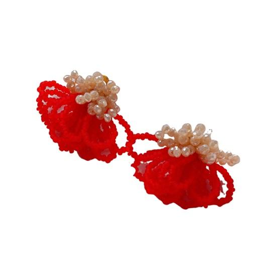 Handmade Beaded Earrings Boho Beaded Flower Earrings Floral Drop Earring Women's Summer Beach Jewelry
