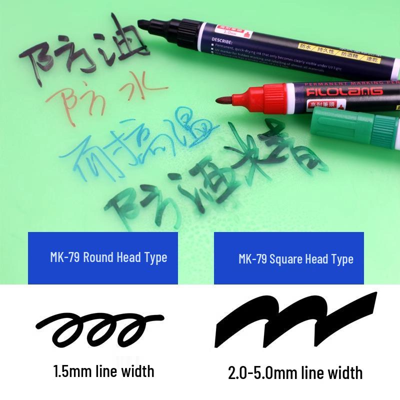 Feloran MK-79 Oil-Based Quick-Dry Industrial Waterproof High-Temperature Round/Oblique Tip Marker