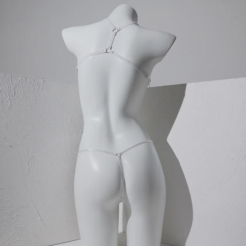 Lenjerie sexy pentru femei: Set tanga de masaj Sheer Pearl si cu crotch deschis