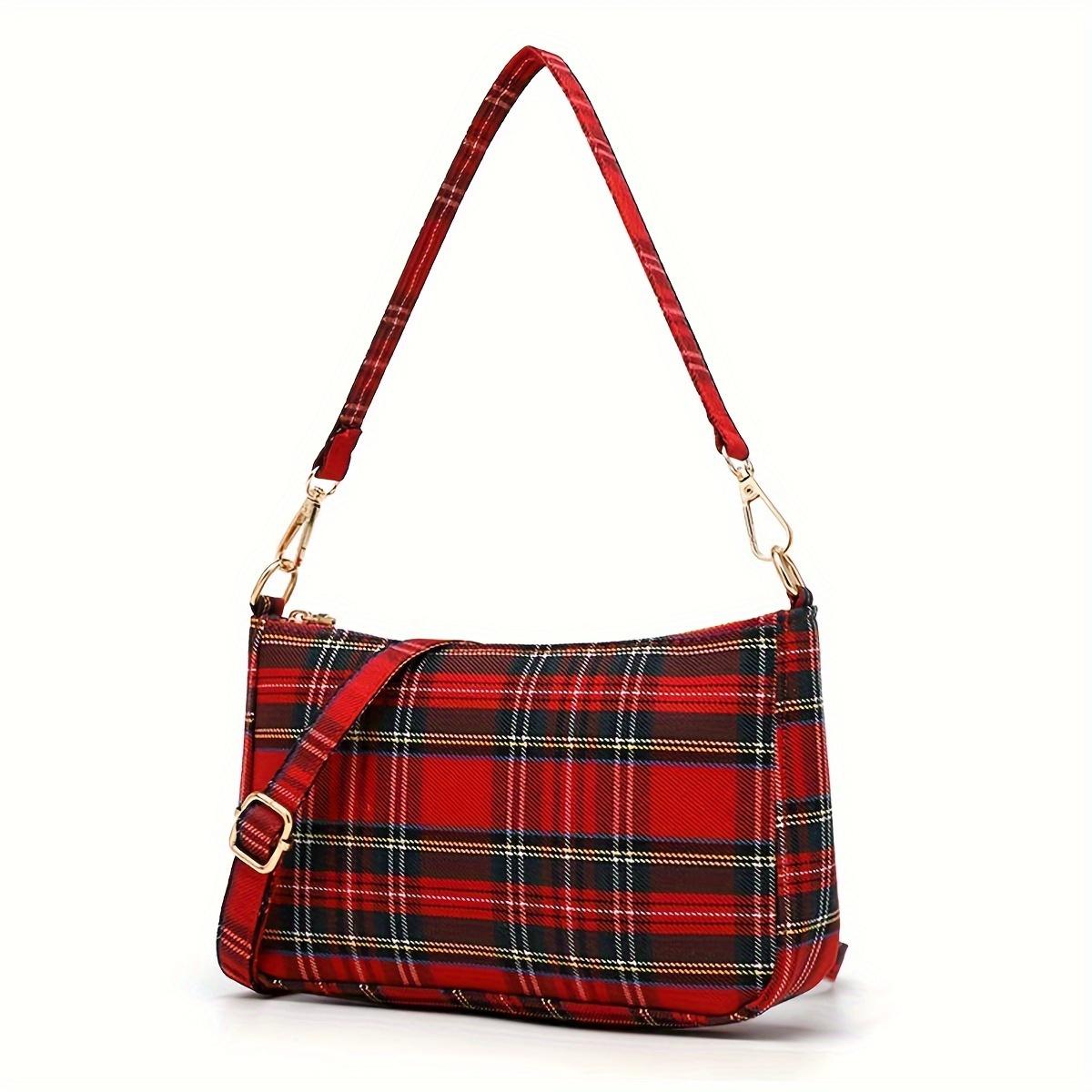 

Women s Elegant Red & Black Plaid - Small Handbag For Everyday, Small Purses And Handbags for Women красный