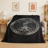 Fantasy Tree of Life Norse Viking Yggdrasil Flannel Blanket Soft Throw Blanket for Bedroom Living Room Bed Picnic Nap Cover Gift