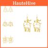 Trendy Alloy Christmas Earrings With Santa And Reindeer Holiday Festive Style