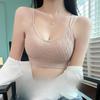 Plus Size Red Spaghetti Strap Backless Bra for Women Non-magnetic Student Sports Cami Bustier Push-Up