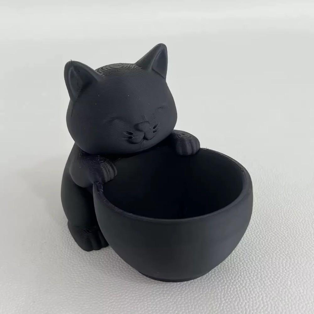 Mini Small Flowerpot Cat-Shaped Uniquely Designed Cacti Potted Plant with Drainage Holes Succulents Planter Pot Desktop Ornament